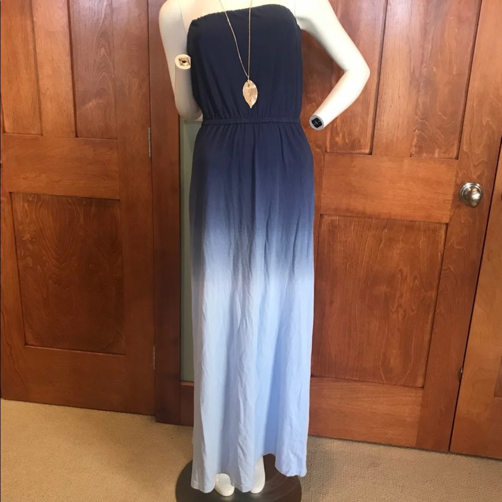 Blue Ombré Maxi Dress XS